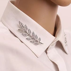 Silver 925 Plated Leaf Brooch Set